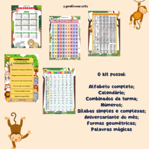 Kit decoração sala de aula – Tema Safari