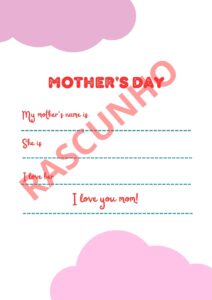 Mothre’s day worksheet