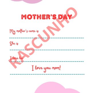 Mothre's day worksheet