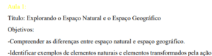5 Planos de Aula sobre Espaço Natural e Geográfico