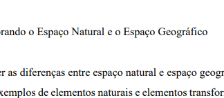 5 Planos de Aula sobre Espaço Natural e Geográfico