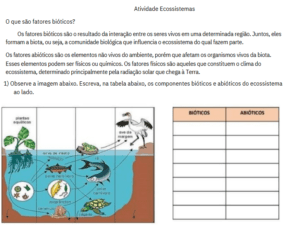 Atividade ecossistemas