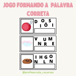 Jogo formando a palavra correta