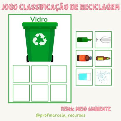 Jogo classificação de reciclagem