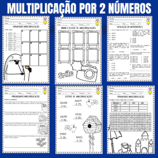 Atividades de multiplicação por 2 números 4º e 5º anos