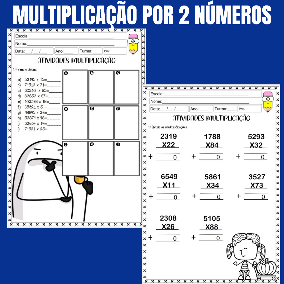 Atividades de multiplicação por 2 números 4º e 5º anos - Imagem 3