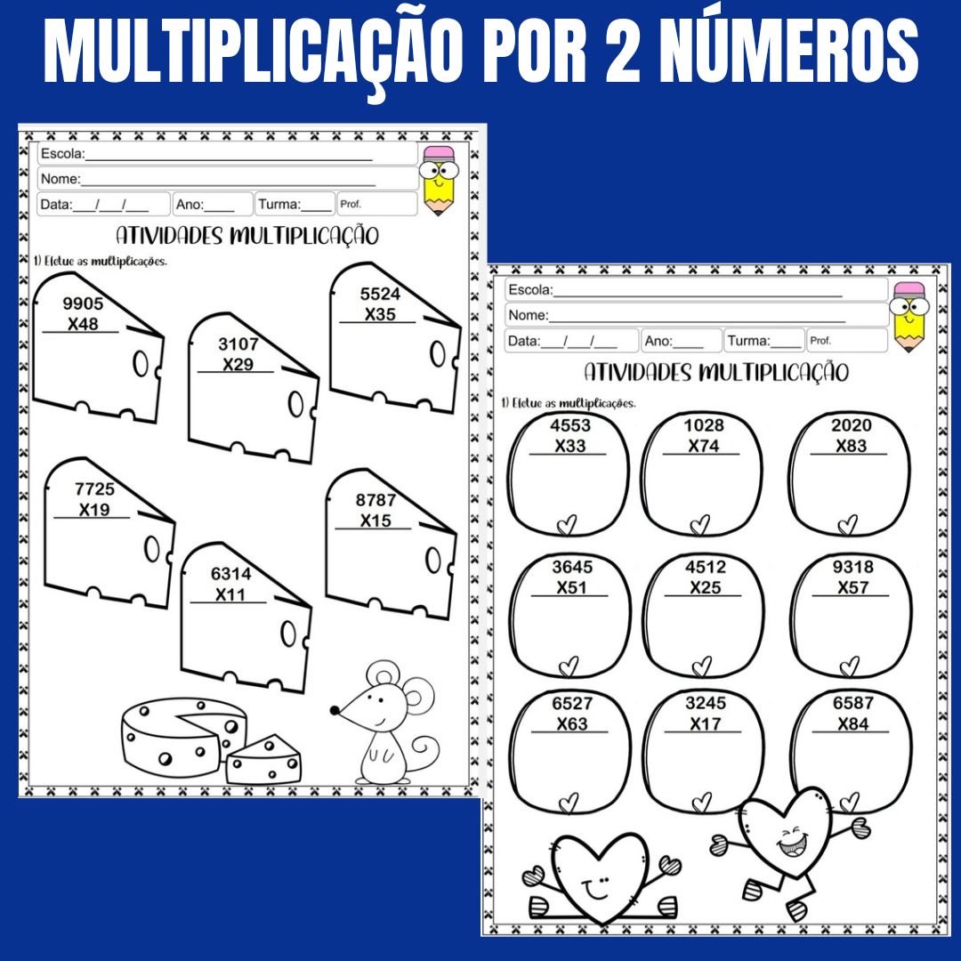 Atividades de multiplicação por 2 números 4º e 5º anos - Imagem 2