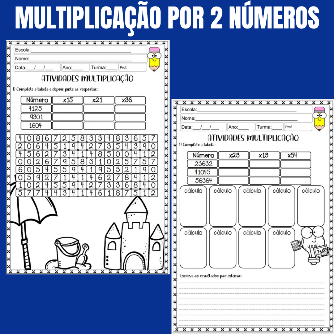 Atividades de multiplicação por 2 números 4º e 5º anos - Imagem 10