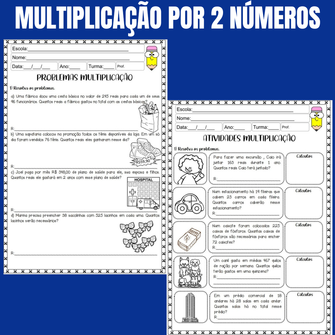 Atividades de multiplicação por 2 números 4º e 5º anos - Imagem 9