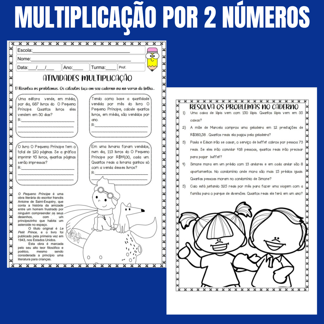 Atividades de multiplicação por 2 números 4º e 5º anos - Imagem 11