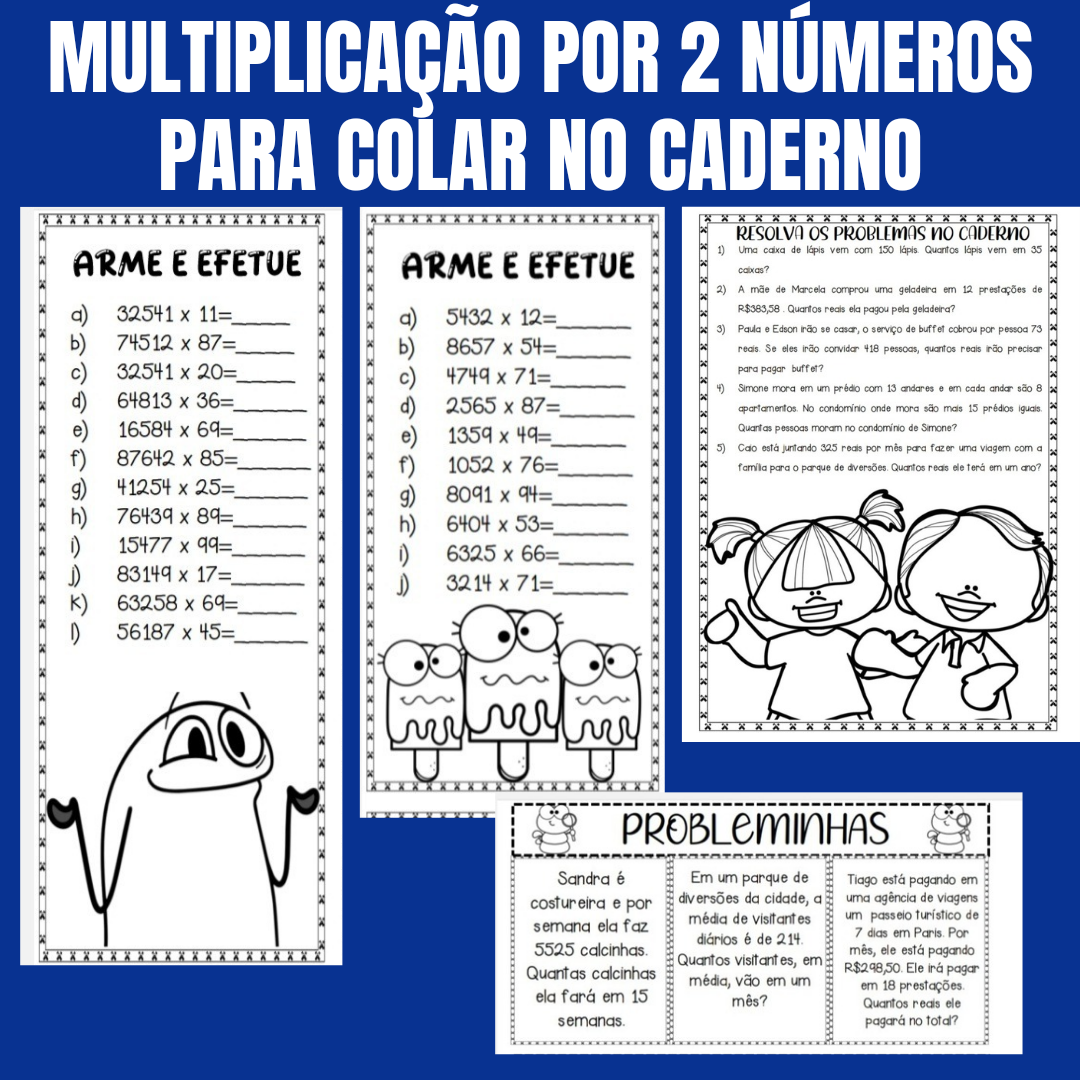 Atividades de multiplicação por 2 números 4º e 5º anos - Imagem 12