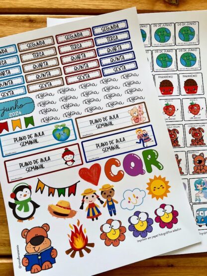 KIT ADESIVOS PLANO DE AULA + INCENTIVOS (JUNHO)