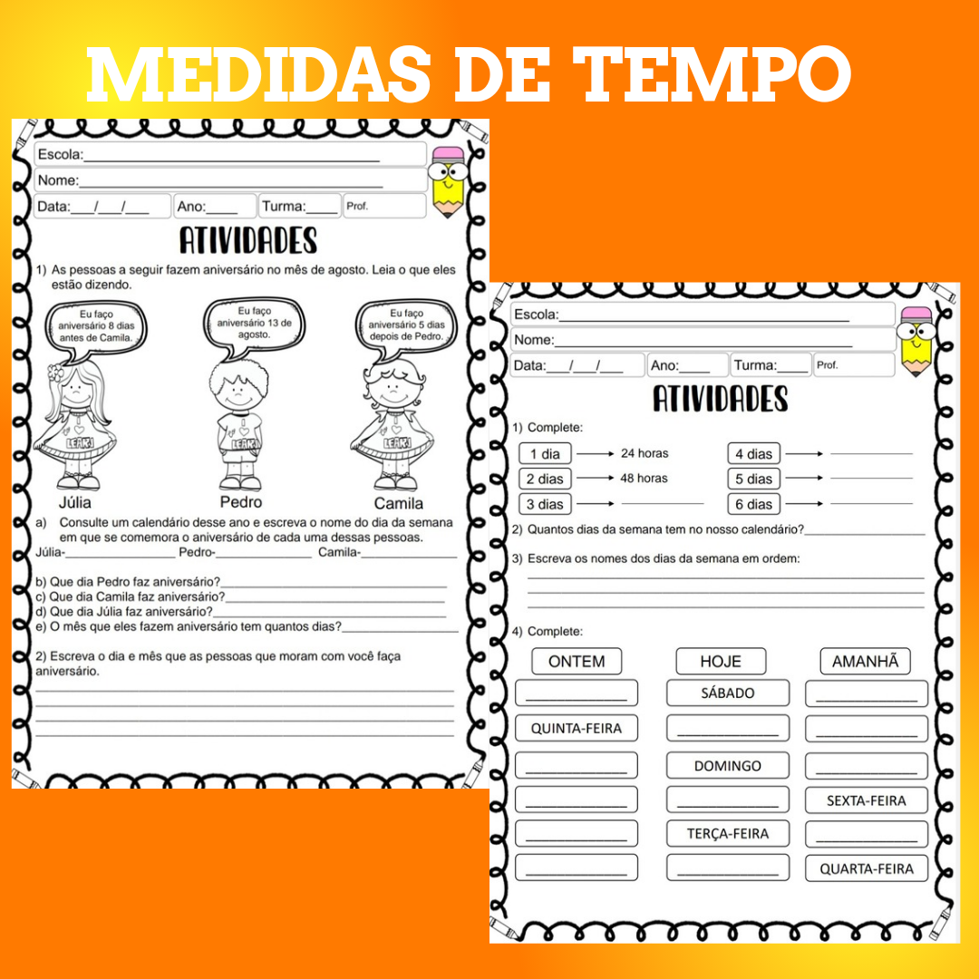 Medidas de Tempo atividades - Imagem 4