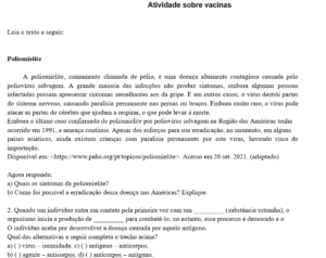 Atividade Ciências: Vacinas