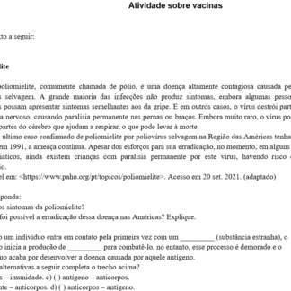 Atividade Ciências: Vacinas