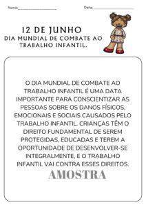Atividades sobre Combate ao Trabalho Infantil