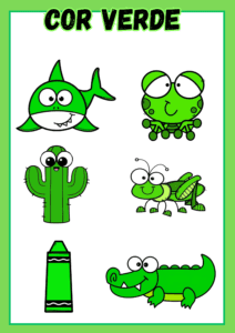 Combo cor verde para educação infantil