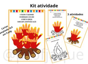 kit atividade junina : fogueira