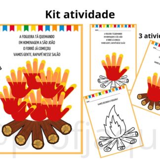 kit atividade junina : fogueira
