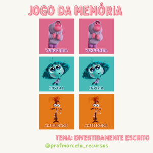Jogo da memória divertidamente escrito