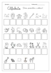 Alfabeto: complete e pinte