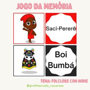 Jogo da memória folclore com nome