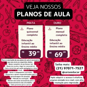 Plano de aula quinzenal ou mensal