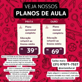 Plano de aula quinzenal ou mensal