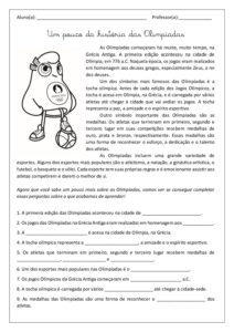 Leitura + Interpretação: Um pouco sobre Olimpíadas
