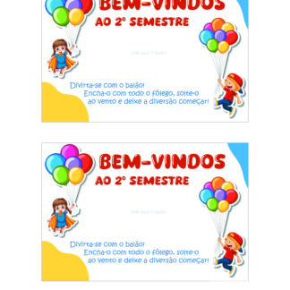 Cartão BEM-VINDOS de volta!
