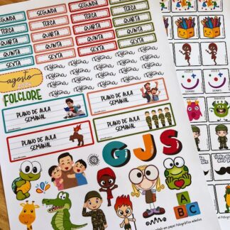 KIT ADESIVOS PLANO DE AULA + INCENTIVOS (AGOSTO)