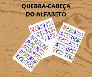 QUEBRA-CABEÇA DO ALFABETO COM DUAS PEÇAS