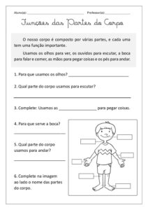 Funções das Partes do Corpo