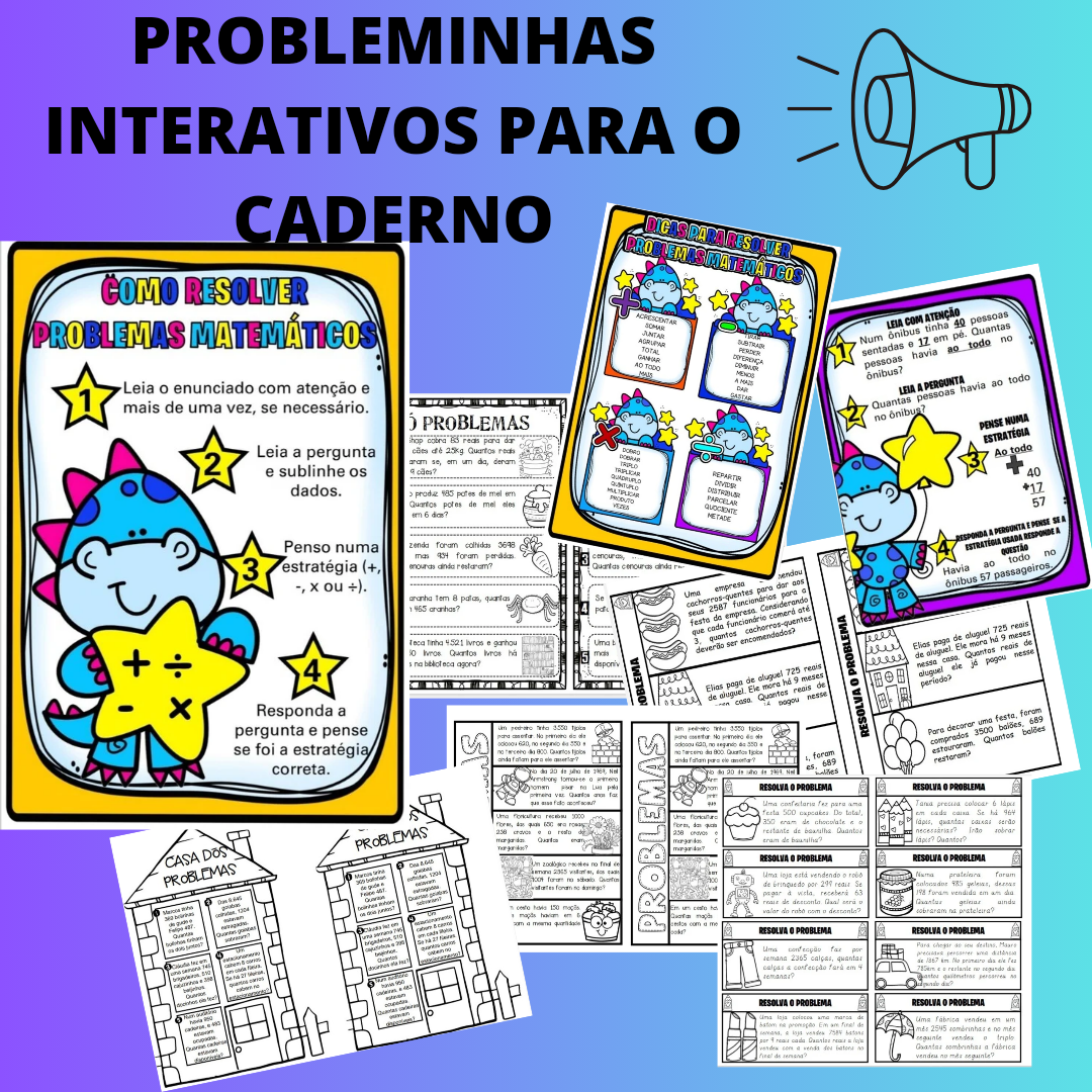 Probleminhas para o caderno interativo 3º ano