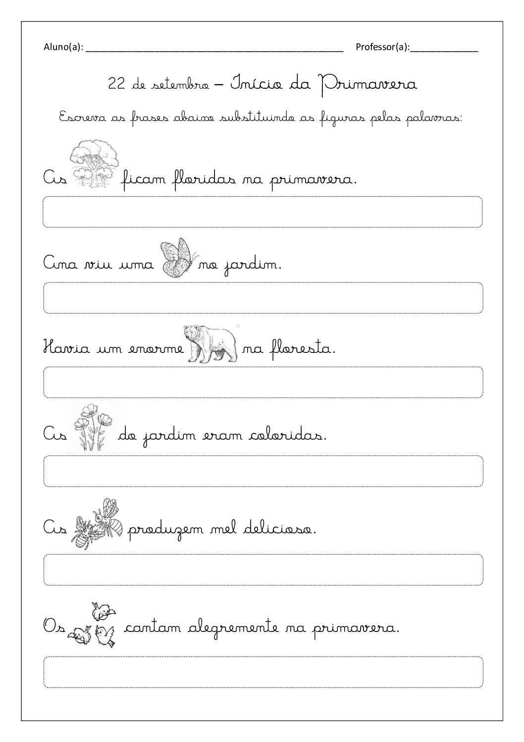 Escrevendo frases | Primavera