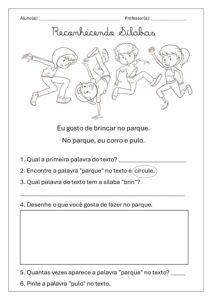 Reconhecendo sílabas