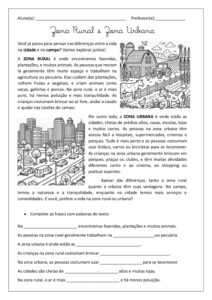 Atividade Zonas Rural e Urbana