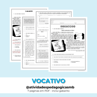 ATIVIDADE - vocativo/vírgula