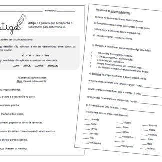 Exercício sobre Artigos