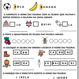 Atividades com sílabas simples