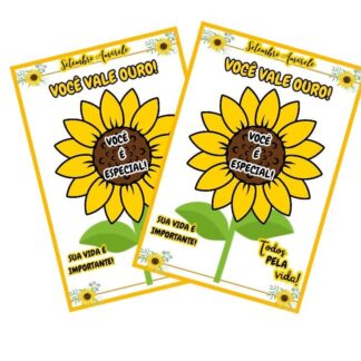 Cartão lembrancinha setembro amarelo