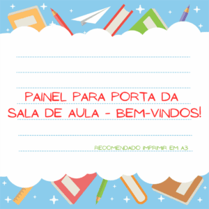 Painel para porta da sala de aula – Bem-vindos