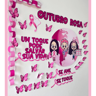painel outubro rosa, painel outubro rosa borboletas, painel outubro rosa para imprimir, painel outubro rosa escola, painel outubro rosa pdf, decoração outubro rosa,