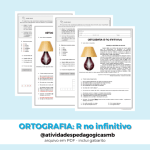 ATIVIDADE – r no infinitivo – verbo / ortografia (PDF)