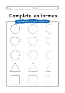 Complete as formas geométricas.
