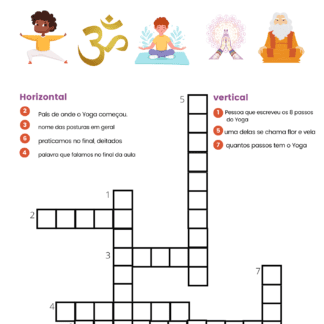 palavras cruzadas com o vocabulario do yoga