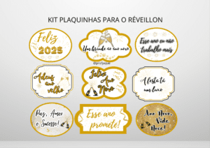 Plaquinhas para foto ano novo 2025