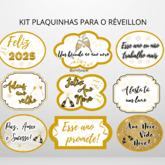 Plaquinhas para foto ano novo 2025