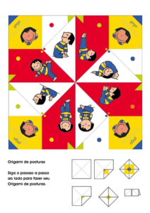 dobradura / origami de posturas de yoga