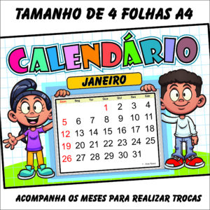 📅 Calendário para Sala de Aula